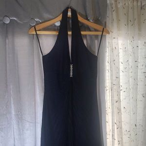 Deep Blue Shiny Prom Dress